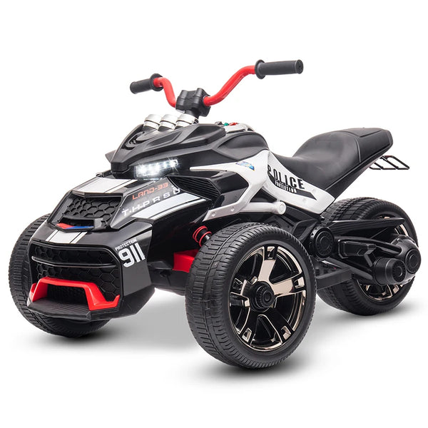 12V Kids Electric ATV Ride-On Three-Wheel Toy Vehicle with Lights & Music