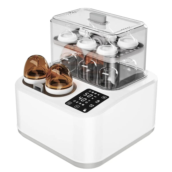 8-in-1 Smart Baby Bottle Warmer & Sterilizer with LCD Timer and Fast Heating