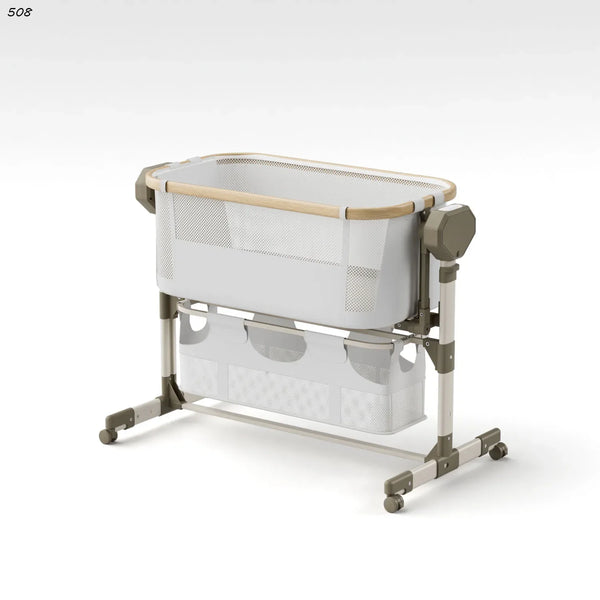 Adjustable Electric Baby Cradle & Bedside Bassinet with Rocking Mode and Wheels – 2-in-1 Baby Cot and Toddler Bed